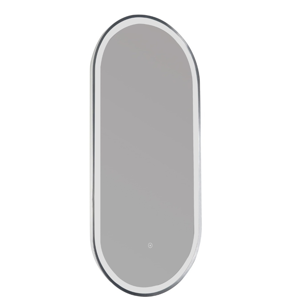 JTP Matt Black LED Illuminated Oval Mirror Cut Out